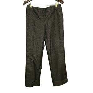 Worthington Dress Pants Straight Chino Women Sz 6 Black Metallic Workwear Career